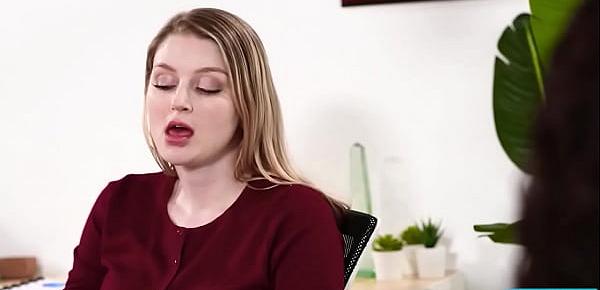 Ebony girl asslicks a busty blonde babe